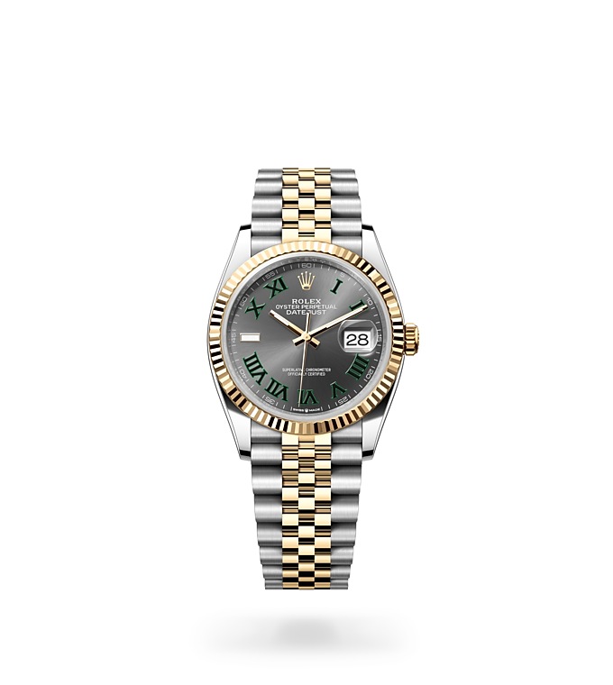 Rolex Datejust | 126233 | Datejust 36 | Dark dial | Fluted bezel | Slate Dial | Yellow Rolesor | M126233-0035 | Men Watch | Rolex Official Retailer - Time Midas